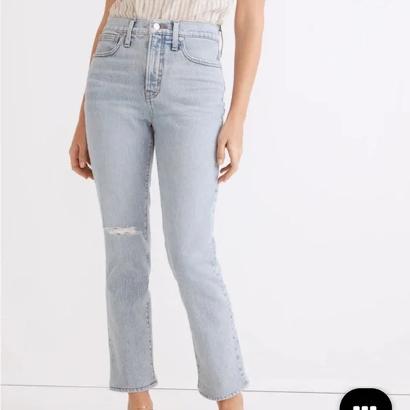 Madewell The Perfect Vintage Crop Jean in Sudbury Wash 26 - Picture 4 of 9